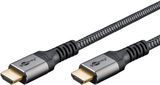 Кабель монітора-сигнальний HDMI M/M 0.5m Goobay (75.06.4999) v2.1 8K@60Hz D=6.3mm 3xS Textile 75.06.4999 фото