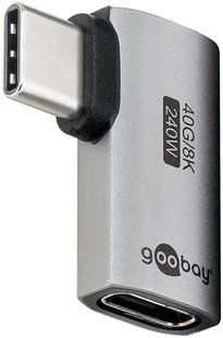 Перехідник обладнання USB Type-C M/F (адаптер) Goobay (75.07.4441) (USB4) 40Gbps 240W 90&deg; горизонт 75.07.4441 фото