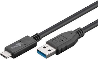 Кабель пристроїв USB Type-C-3.2Gen2 M/M 0.5m Goobay (75.04.1073) (USB3.1Gen2) 10Gbps 60W/20V/3A 75.04.1073 фото