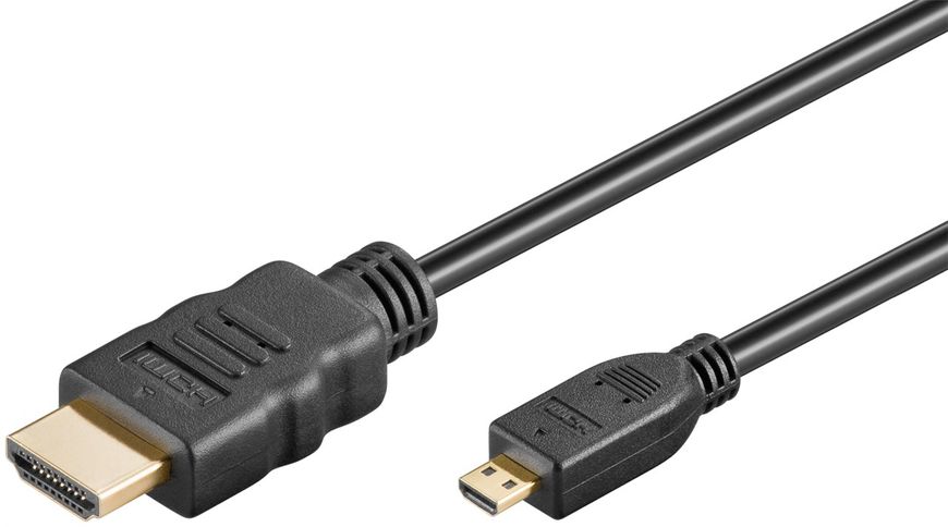 Кабель відео-сигнальний HDMI-micro M/M 3.0m Lucom (84.00.7052) HS+HEC+ARC 4K@60Hz D=4.2mm Gold 84.00.7052 фото