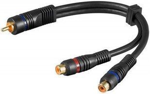 Перехідник аудіо RCA 1x2 M/F Goobay (75.05.0930) 0.2m Coaxial D=4.5mm OFCu Gold 75.05.0930 фото