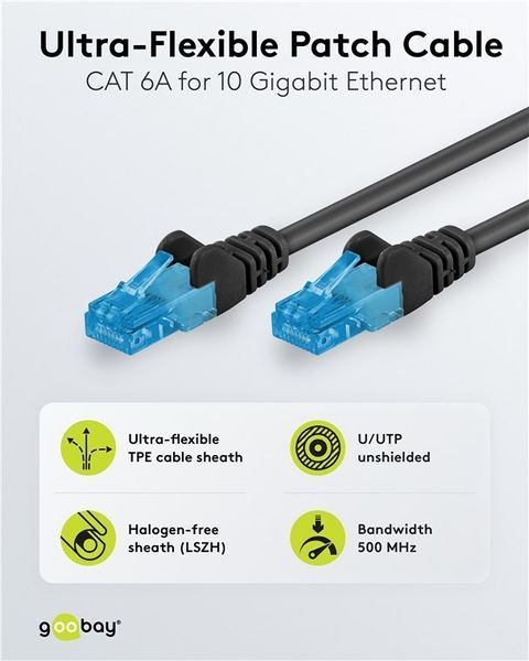 Патч-корд RJ45 UTP6a 3.0m Goobay (75.07.9193) patch Ultra Flexi PoE+ LS0H Cu 75.07.9193 фото