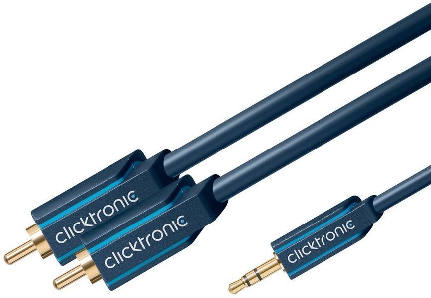 Кабель аудіо-адаптер Jack 3.5mm 3pin-RCAx2 M/M 10.0m ClickTronic (75.07.0471) Casual D=3.9+6.0mm 42xWires 75.07.0471 фото