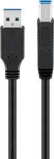 Кабель принтера USB3.0 A-B M/M 0.25m Goobay (75.09.5721) 2xShielded AWG28 D=5.0mm Cu 75.09.5721 фото