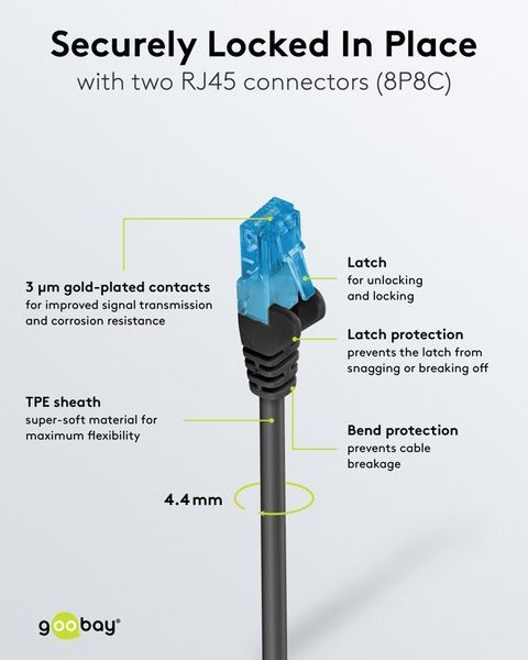 Патч-корд RJ45 UTP6a 10.0m Goobay (75.07.9229) patch Ultra Flexi PoE+ LSOH Cu 75.07.9229 фото