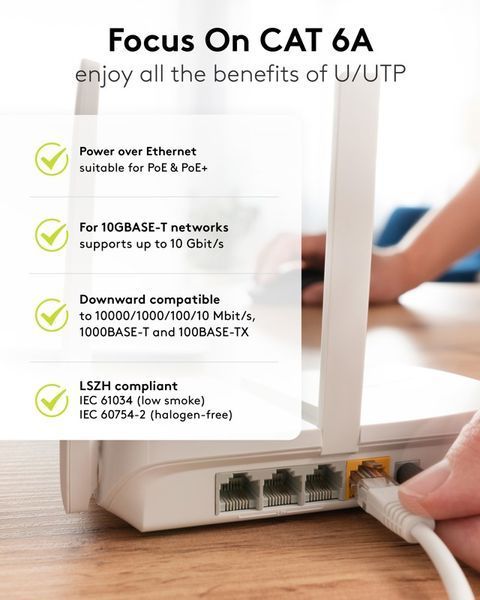 Патч-корд RJ45 UTP6a 10.0m Goobay (75.07.9229) patch Ultra Flexi PoE+ LSOH Cu 75.07.9229 фото