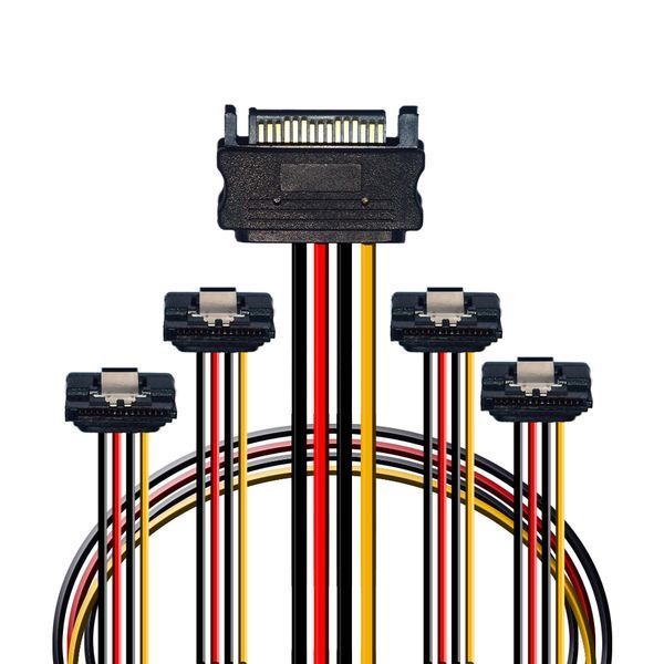 Кабель живлення внутрішній SATA 15p 1x4 M/F Lucom (62.09.8128) 0.30m 90&deg;вниз AWG22 Latch 62.09.8128 фото