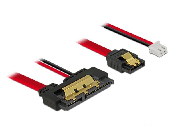 Кабель накопичувача SATA 22p-7p M/M (+2p/F) Lucom (62.09.8218) 0.2m 6Gbps AWG20+26 5V 62.09.8218 фото