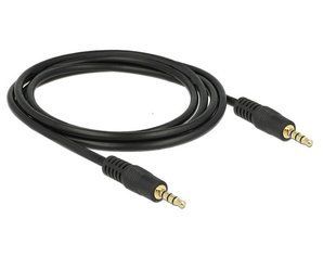 Кабель аудіо-сигнальний Jack 3.5mm 4pin M/M 2.0m Delock (70.08.3436) Stereo 1:1 AWG24 AUX Gold