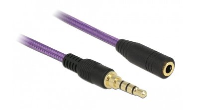 Кабель аудіо-сигнальний Jack 3.5mm 4pin M/F 0.5m Delock (70.08.5622) Long 1:1 AWG24 AUX Gold 70.08.5622 фото