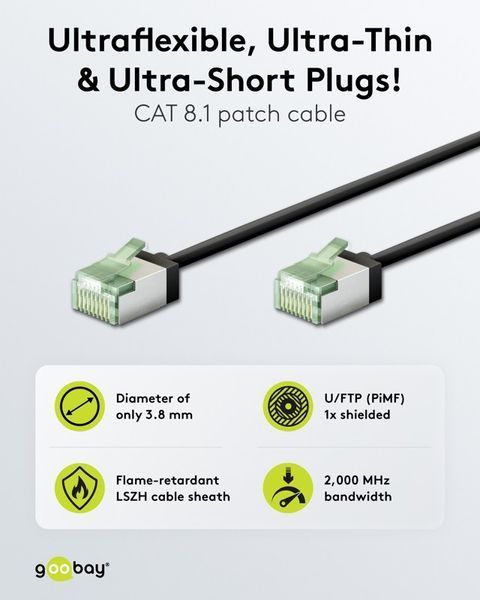 Патч-корд RJ45 FTP8.1 0.15m Goobay (75.07.4350) patch Slim Ultra Flexi PoE+ Cu 75.07.4350 фото