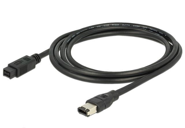 Кабель відео-сигнальний FireWire 9p-6p M/M 2.0m InLine (77.03.6902) AWG24+28 D=6.0mm 400Mbps 77.03.6902 фото