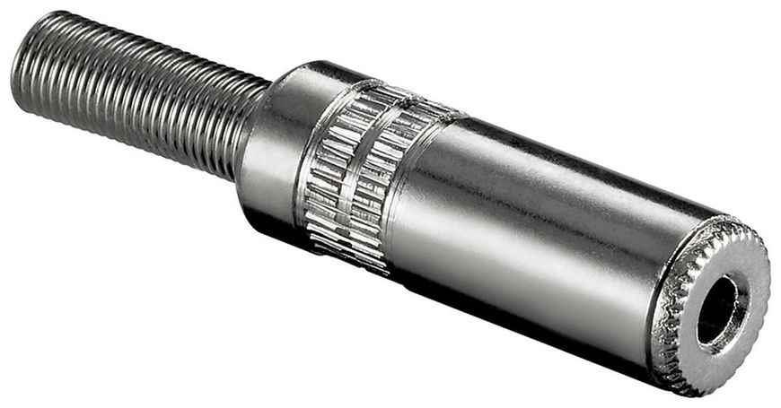 Роз'єм Jack 3.5mm 3pin-конектор Lucom (25.02.5093) /F Stereo Metal Cable Protect 25.02.5093 фото