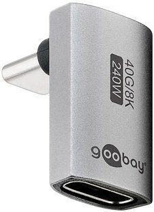 Перехідник обладнання USB Type-C M/F (адаптер) Goobay (75.07.4442) (USB4) 40Gbps 240W 90&deg; вертикаль 75.07.4442 фото