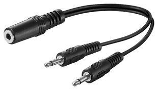Перехідник аудіо Jack 3.5mm 3pin-3.5mm 2pinx2 F/M (Plane) Goobay (75.05.0472) 0.2m Stereo-Mono V-form AUX 75.05.0472 фото