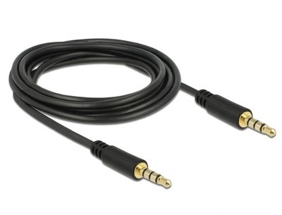 Кабель аудіо-сигнальний Jack 3.5mm 4pin M/M 3.0m Delock (70.08.3437) Stereo 1:1 AWG24 Gold 70.08.3437 фото