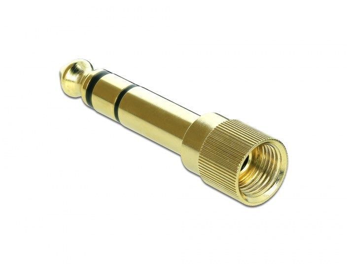 Перехідник аудіо Jack 3.5mm 3pin-6.3mm F/M Delock (70.06.5983) адаптер Stereo Metal Screw M8