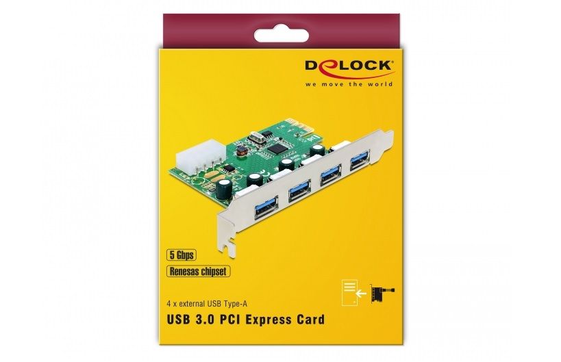 Перехідник обладнання PCIe-USB3.0 A Delock(70.08.9363) x4 ext +Molex4p NEC/Renesas 70.08.9363 фото