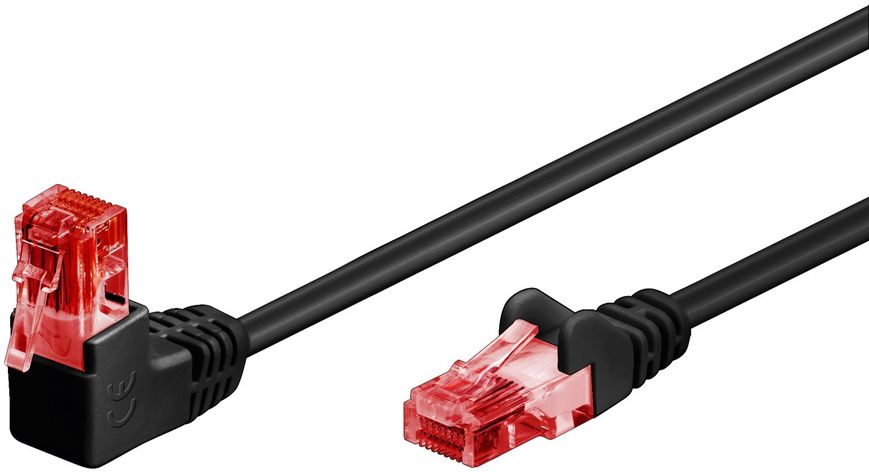 Патч-корд неекранований RJ45 UTP6 5.0m Goobay (75.05.1518) patch AWG25 1x90° D=5.9mm PoE+ 75.05.1518 фото