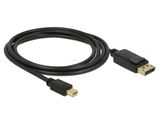 Кабель монітора-сигнальний DisplayPort-mini M/M 2.0m Delock (70.08.2438) v1.2 4K@60Hz 19p D=5.5mm Gold Cu 70.08.2438 фото