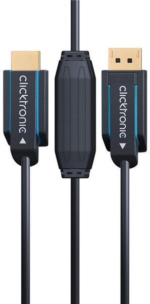 Кабель монітора-адаптер DisplayPort-HDMI M/M (HDMIекран) 3.0m ClickTronic (75.04.4925) 4K@60Hz D=7.3mm Casual OFC