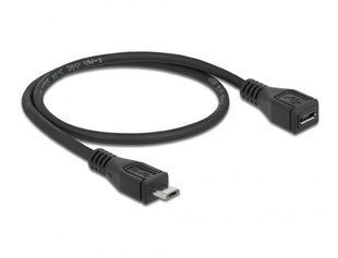 Кабель пристроїв USB2.0 microB M/F Delock (70.08.3567) 0.5m D=4.5mm AWG24+28 2xShielded