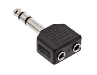 Перехідник аудіо Jack 3.5mm 3pin-6.3mm F/M InLine (77.09.9304) 2x1 адаптер Stereo-Stereo AUX 77.09.9304 фото