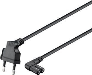 Кабель живлення пристроїв IEC(EuroPlug)-(C7)Euro8 M/M 2.0m Lucom (84.00.7140) 90&deg;вниз/90&deg;вбік 2x0.75mm 84.00.7140 фото