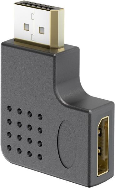 Перехідник відео DisplayPort M/F (адаптер) Goobay (75.07.7132) v2.1 8K@144Hz кутовий 90&deg; вліво 75.07.7132 фото