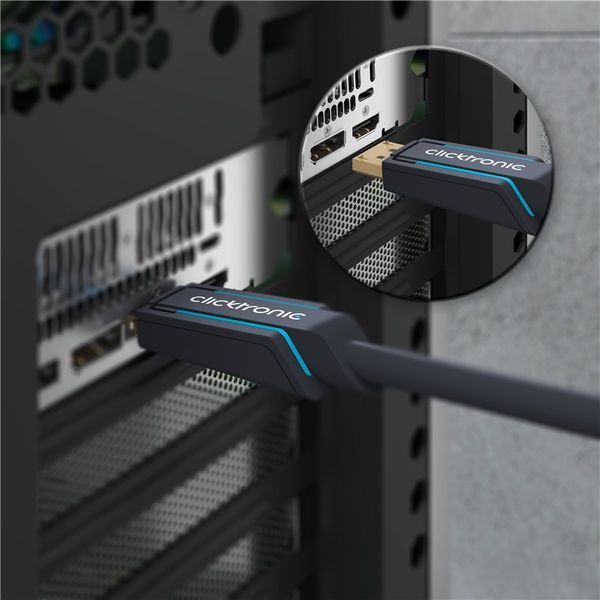 Кабель монітора-адаптер DisplayPort-HDMI M/M (HDMIекран) 3.0m ClickTronic (75.04.4925) 4K@60Hz D=7.3mm Casual OFC