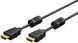 Кабель монітора-сигнальний HDMI M/M 2.0m Goobay (75.06.1301) v2.0 4K@60Hz D=6.0mm HDR Ferrite 75.06.1301 фото 1