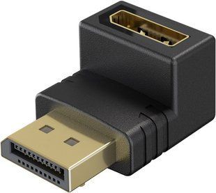 Перехідник відео DisplayPort M/F (адаптер) Goobay (75.07.7130) v2.1 8K@144Hz кутовий 90&deg; вниз 75.07.7130 фото