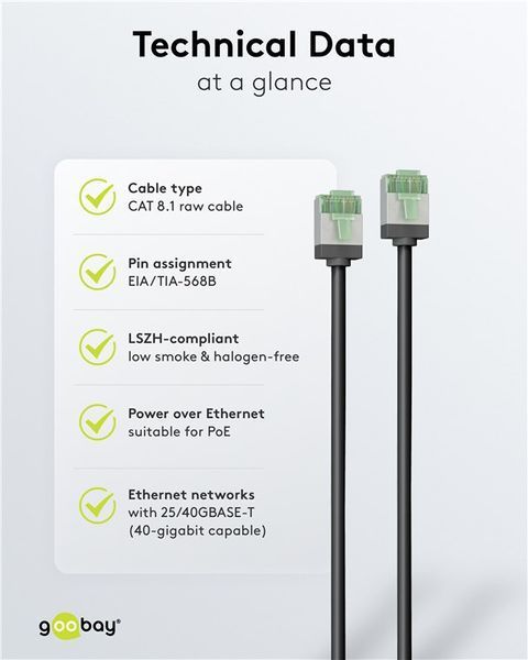 Патч-корд RJ45 FTP8.1 0.5m Goobay (75.07.4352) patch Slim Ultra Flexi PoE+ Cu 75.07.4352 фото