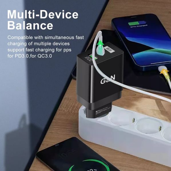 Перехідник живлення IEC(Schuko)-USB Type-C M/F Lucom (62.09.8398) PD3.0 65W QC3.0 адаптер
