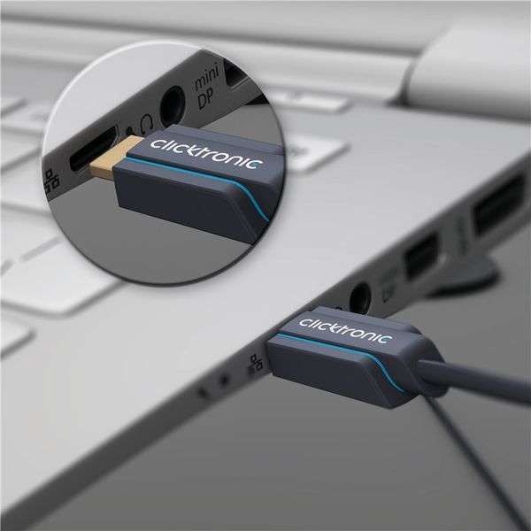 Кабель монітора-сигнальний HDMI M/M 3.0m ClickTronic (75.07.0304) v2.0 4K@60Hz D=6.0mm Casual Cu 75.07.0304 фото