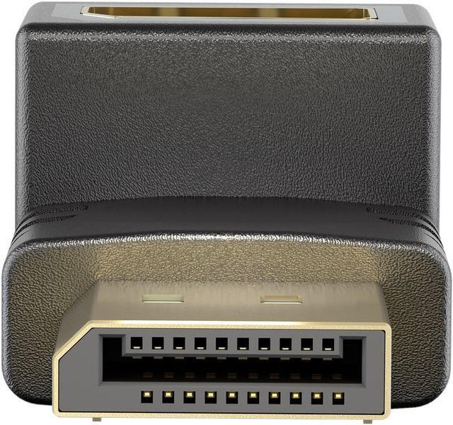 Перехідник відео DisplayPort M/F (адаптер) Goobay (75.07.7130) v2.1 8K@144Hz кутовий 90&deg; вниз 75.07.7130 фото