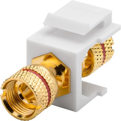 Перехідник аудіо Keystone модуль Goobay (75.07.9484) Banana/F Speaker Audio Gold Red