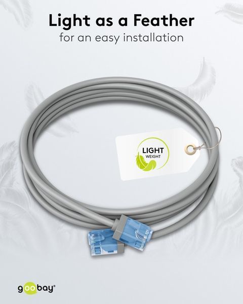 Патч-корд RJ45 UTP6a 10.0m Goobay (75.07.4227) patch Slim Ultra Flexi PoE+ Cu 75.07.4227 фото