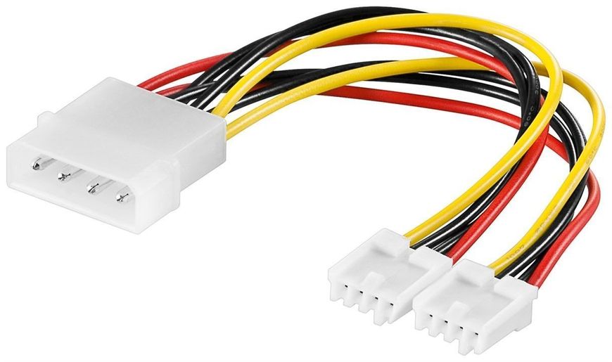 Кабель живлення внутрішній MoleX-FDDpower M/F Goobay(75.05.0685) x2 0.13m Y-form Floppy D=4x2.0mm 75.05.0685 фото