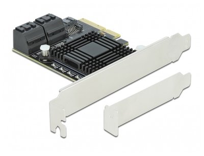 Перехідник накопичувача PCIe-SATA 7p Delock (70.09.0498) x5 6Gbps Bootable +LowProfile 70.09.0498 фото