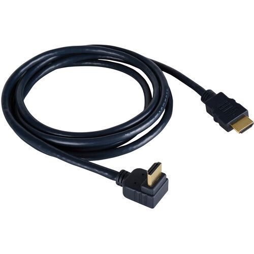 Кабель монітора-сигнальний HDMI M/M 0.5m Lucom (84.00.7059) HS+HEC+ARC 90°вниз 4K@30Hz Gold 84.00.7059 фото