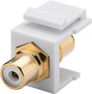 Перехідник аудіо RCA F/F (Keystone) Goobay (75.07.9676) White Gold-Plated 75.07.9676 фото