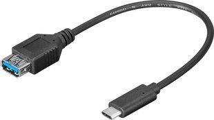 Перехідник обладнання USB Type-C-3.0A M/F Goobay (75.06.7894) (USB3.0) 0.20m OTG Nickel Cu 75.06.7894 фото