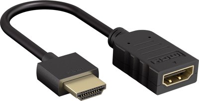 Кабель монітора-подовжувач HDMI M/F 0.1m Goobay (75.06.4824) HS+HEC+ARC v2.0 4K@60Hz HDR Flex 75.06.4824 фото