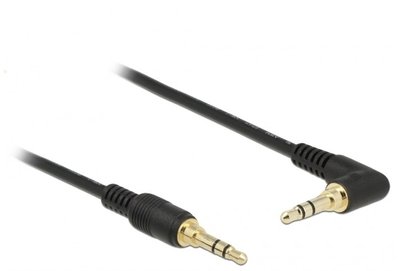 Кабель аудіо-сигнальний Jack 3.5mm 3pin M/M 0.5m Delock (70.08.5564) 90° Stereo AWG24 AUX Ring Gold 70.08.5564 фото