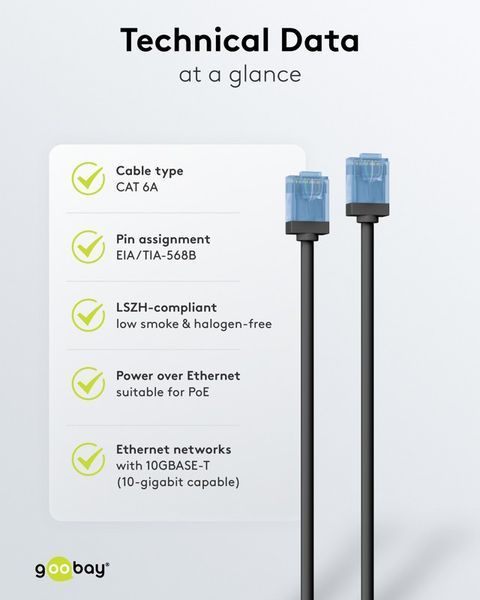 Патч-корд RJ45 UTP6a 15.0m Goobay (75.07.4242) patch Slim Ultra Flexi PoE+ Cu 75.07.4242 фото