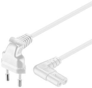 Кабель живлення пристроїв IEC(EuroPlug)-(C7)Euro8 M/M 0.75m Goobay (75.09.7345) 90&deg;вниз/90&deg;вбік 2x0.75mm 75.09.7345 фото
