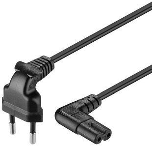 Кабель живлення пристроїв IEC(EuroPlug)-(C7)Euro8 M/M 0.75m Goobay (75.09.7344) 90&deg;вниз/90&deg;вбік 2x0.75mm 75.09.7344 фото