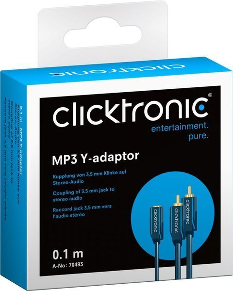Перехідник аудіо Jack 3.5mm 3pin-RCAx2 F/M ClickTronic (75.07.0493) 0.1m Casual D=3.9mm 42xWires 75.07.0493 фото