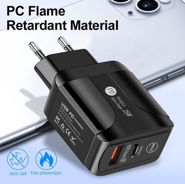 Перехідник живлення IEC(Schuko)-USB Type-C M/F Lucom (62.09.8528) PD 25W + USB A QC3.0 адаптер 62.09.8528 фото